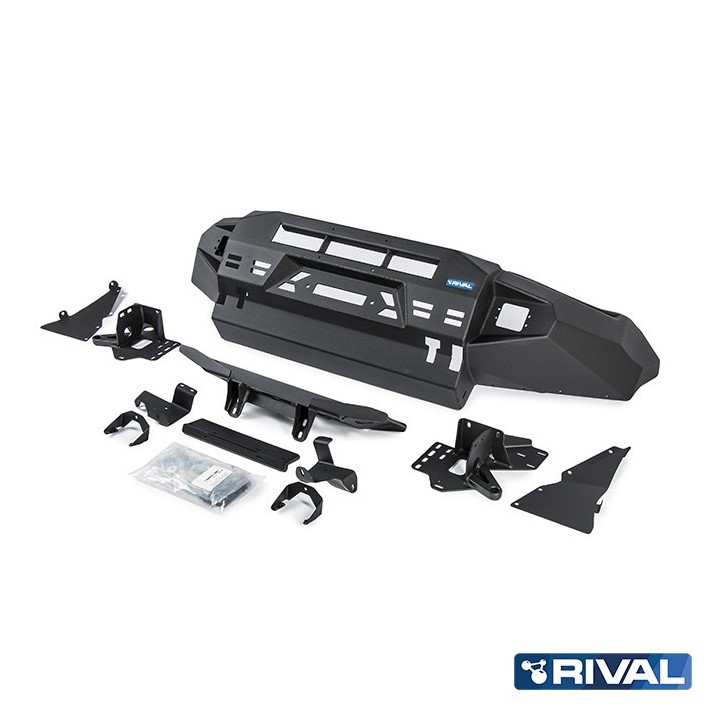 Zderzak przedni aluminiowy Rival z oświetleniem LED, czarny — Volkswagen Amarok 2010-2016 i 2016-2020