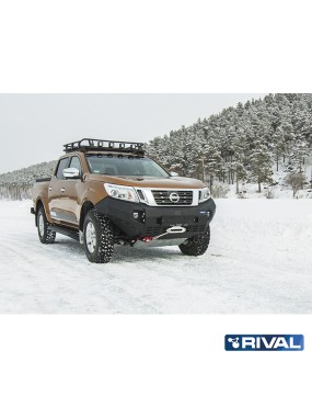 Zderzak przedni aluminiowy Rival 6 mm z oświetleniem LED — Nissan Navara 2014-2021