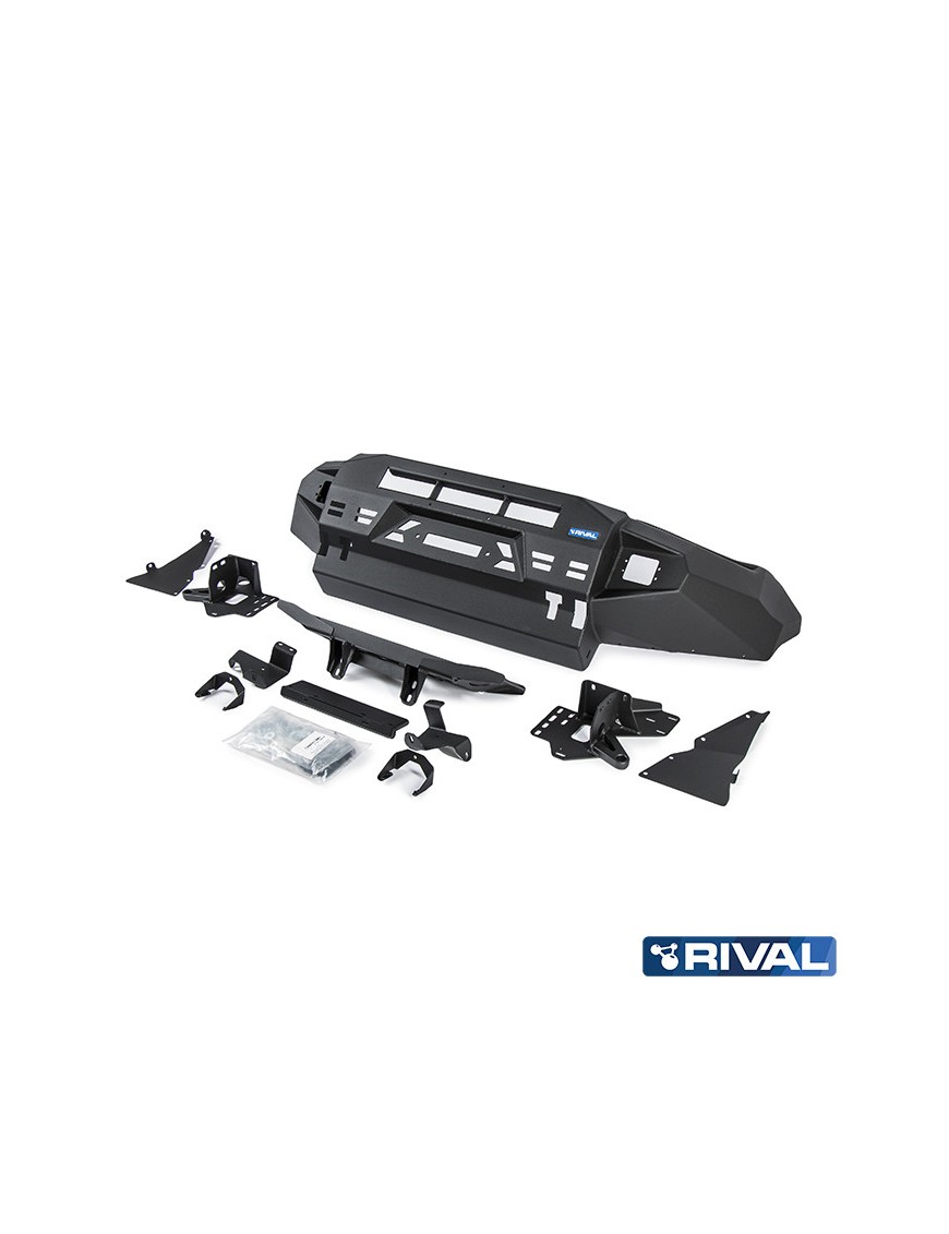 Zderzak przedni aluminiowy Rival z oświetleniem LED, czarny — Volkswagen Amarok 2010-2016 i 2016-2020