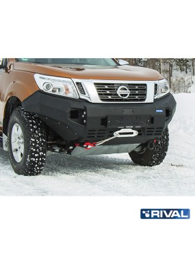 Zderzak przedni aluminiowy Rival 6 mm z oświetleniem LED — Nissan Navara 2014-2021