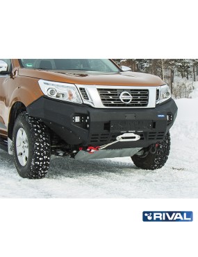 Zderzak przedni aluminiowy Rival 6 mm z oświetleniem LED — Nissan Navara 2014-2021