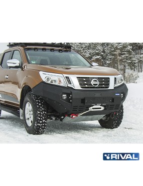Zderzak przedni aluminiowy Rival 6 mm z oświetleniem LED — Nissan Navara 2014-2021