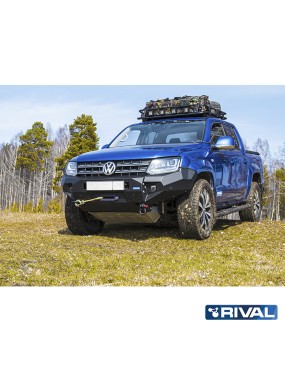 Zderzak przedni aluminiowy Rival z oświetleniem LED, czarny — Volkswagen Amarok 2010-2016 i 2016-2020
