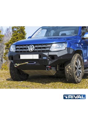 Zderzak przedni aluminiowy Rival z oświetleniem LED, czarny — Volkswagen Amarok 2010-2016 i 2016-2020