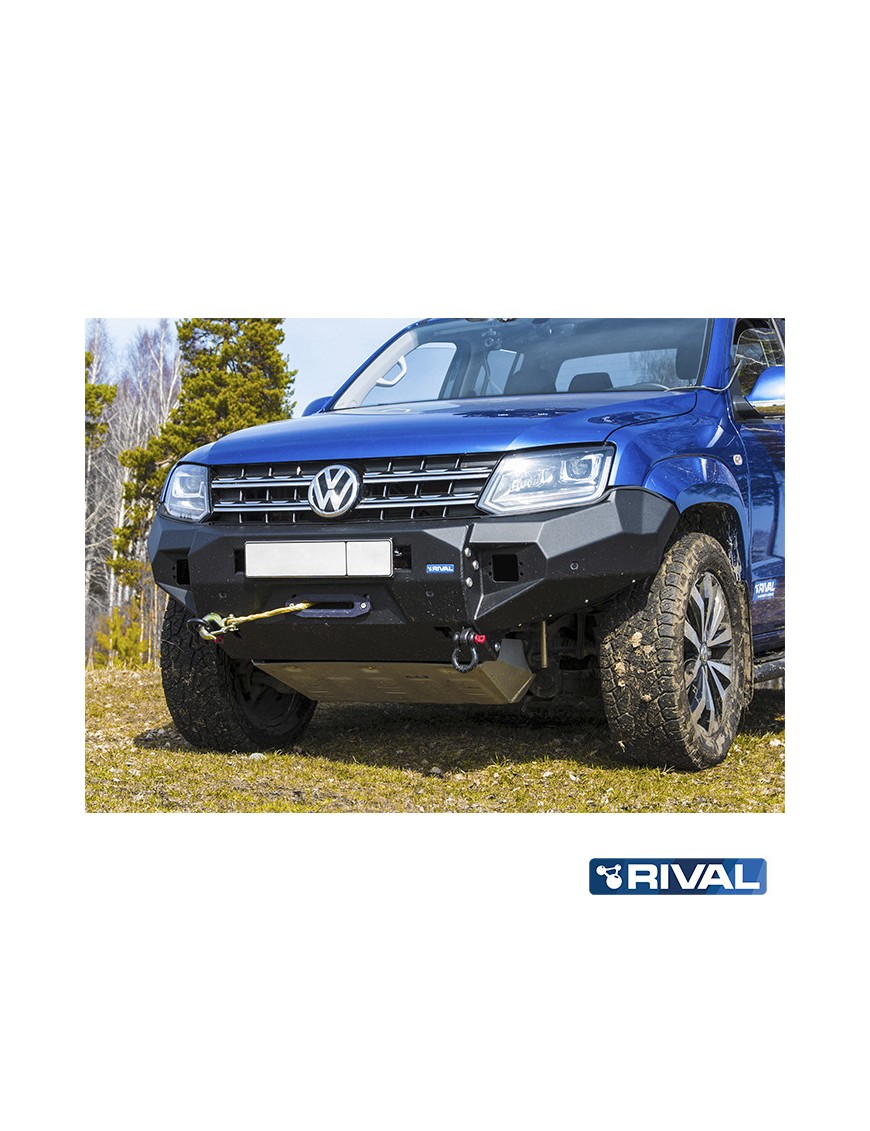 Zderzak przedni aluminiowy Rival z oświetleniem LED, czarny — Volkswagen Amarok 2010-2016 i 2016-2020