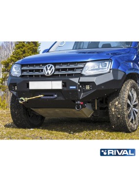 Zderzak przedni aluminiowy Rival z oświetleniem LED, czarny — Volkswagen Amarok 2010-2016 i 2016-2020