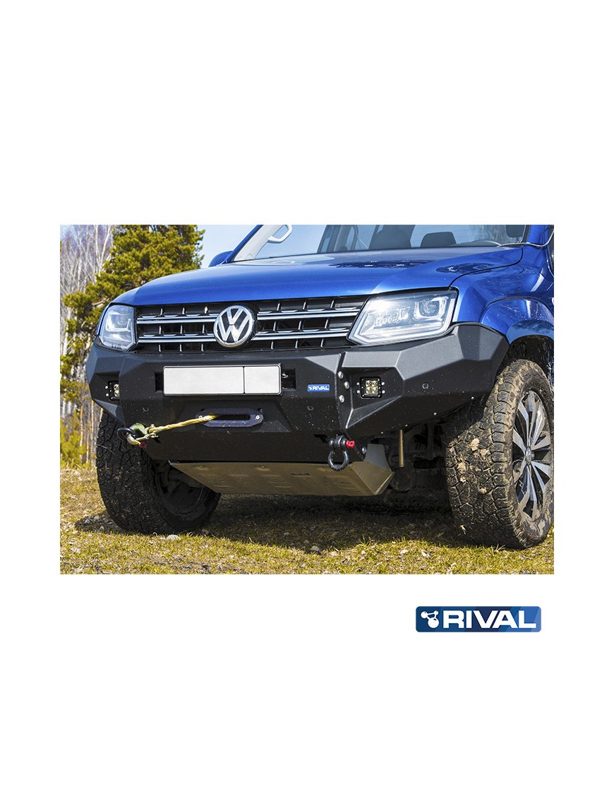 Zderzak przedni aluminiowy Rival z oświetleniem LED, czarny — Volkswagen Amarok 2010-2016 i 2016-2020
