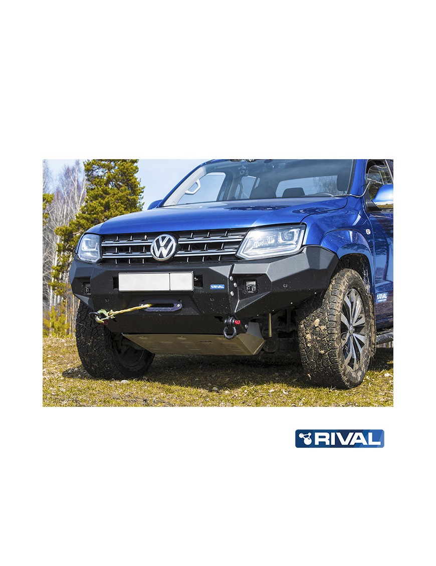 Zderzak przedni aluminiowy Rival z oświetleniem LED, czarny — Volkswagen Amarok 2010-2016 i 2016-2020