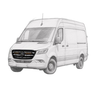 Mocowania lamp LED w atrapę ORAX Systems — Mercedes-Benz Sprinter W907/W910 (pod OSRAM MX250-CB)