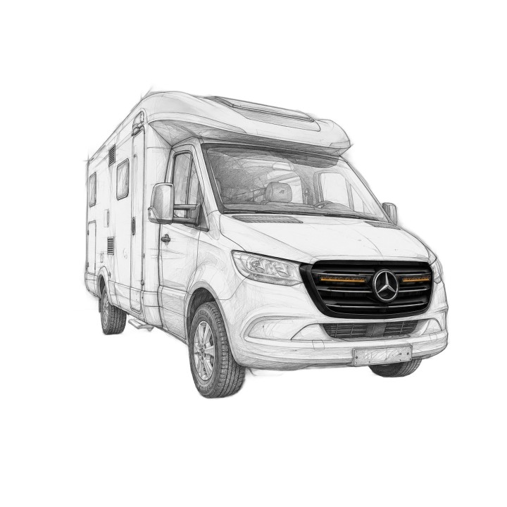 Zestaw 2 lamp LED OSRAM MX250-CB z mocowaniami ORAX Systems w atrapę — Mercedes-Benz Sprinter W907/W910 - ujęcie 7