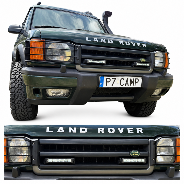Zestaw 2 lamp LED OSRAM VX180-SP SR z mocowaniami ORAX Systems w atrapę — Land Rover Discovery II