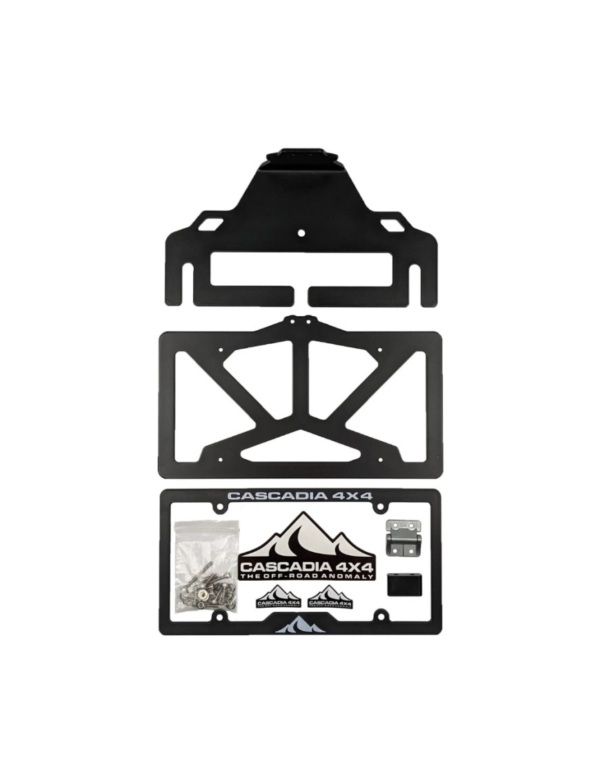Cascadia 4x4 Flipster V3 CHF101 — uchylny uchwyt tablicy rejestracyjnej przed wyciągarką