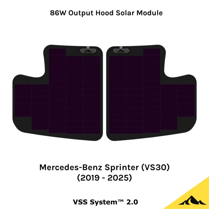 Cascadia 4x4 VSS System™ 2.0 CHF152 — panel solarny 86 W na maskę Mercedes Sprinter VS30 2019–2025 - ujęcie 2