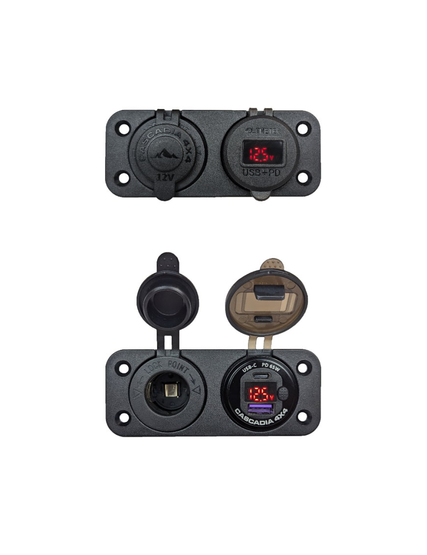 Cascadia 4x4 CHF300 — 12V Accessory Kit for VSS System™ 2.0, USB-C 65 W, USB-A and 12V socket