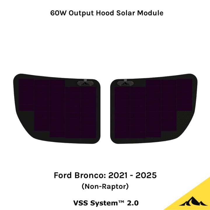 Cascadia 4x4 VSS System™ 2.0 CHF151 — panel solarny 60 W na maskę Ford Bronco 2021–2025 i Econoline - ujęcie 2
