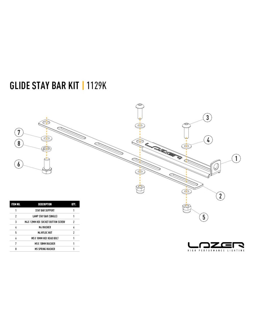 Uchwyt stabilizujący lamp serii GLIDE