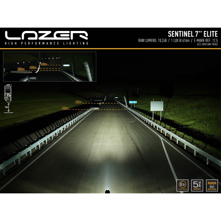 LAZER Sentinel 7" Elite White ze światłami pozycyjnymi - okrągła lampa LED - ujęcie 4