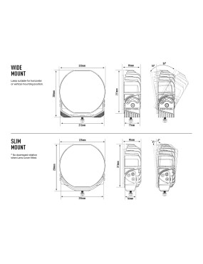 LAZER Sentinel 9'' White ze światłami pozycyjnymi – okrągła lampa LED