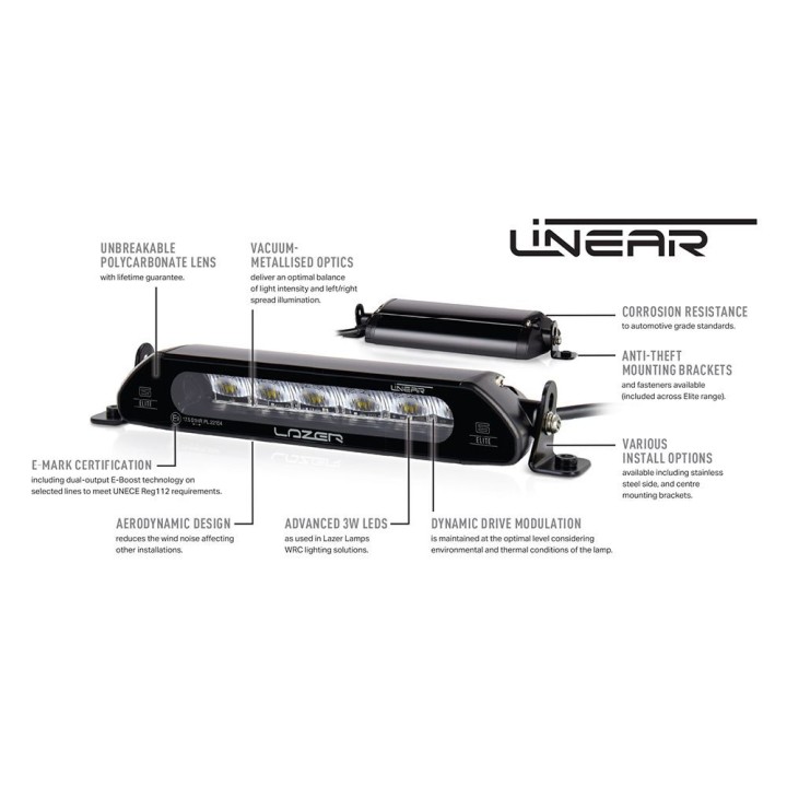 Zestaw lampy LAZER Linear 6 Elite z systemem montażu w fabrycznym grillu - Isuzu D-Max (2024 - 2026 -) - ujęcie 7