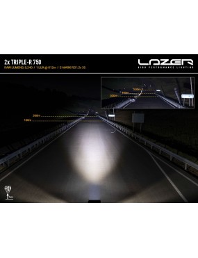 Zestaw dwóch lamp LAZER TRIPLE-R 750 (Gen2) z systemem montażu w fabrycznym grillu - Isuzu D-Max (2023 -)