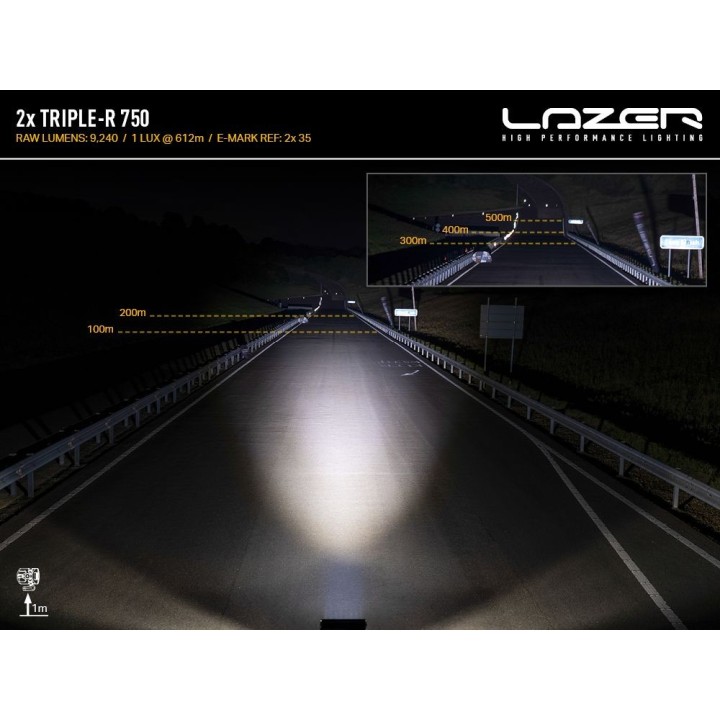 Zestaw dwóch lamp LAZER TRIPLE-R 750 (Gen2) z systemem montażu w fabrycznym grillu - Isuzu D-Max (2023 -) - ujęcie 8
