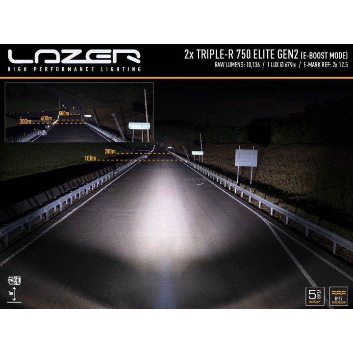 Zestaw dwóch lamp LAZER TRIPLE-R 750 Elite (Gen2) z systemem montażu w fabrycznym grillu – INEOS GRENADIER - ujęcie 11