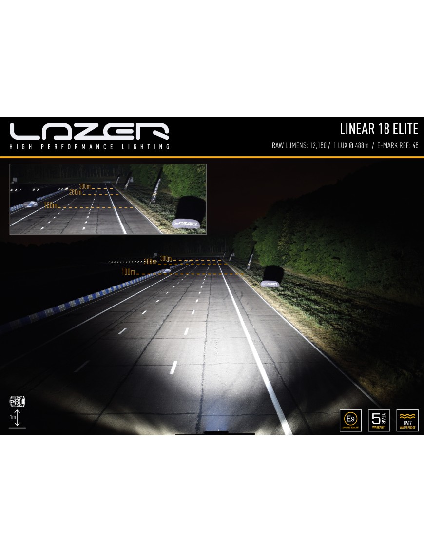 Mocowanie lampy LAZER Linear 18 nad tablicą rejestracyjną - Nissan Navara NP300 (2015 -)