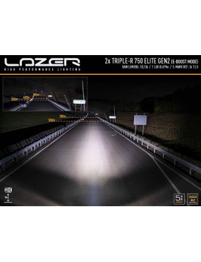 Zestaw dwóch lamp LAZER TRIPLE-R 750 Elite (Gen2) z systemem montażu w fabrycznym grillu - Isuzu D-Max (2021 - 2022)