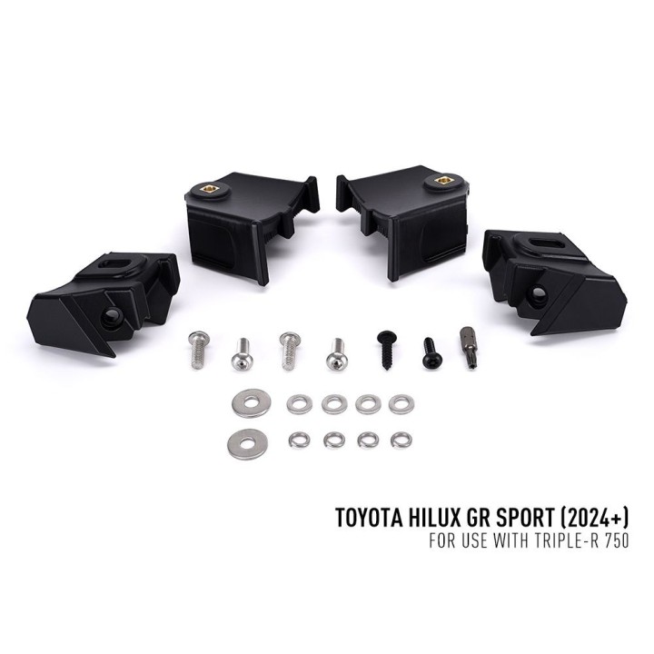 Zestaw dwóch lamp LAZER TRIPLE-R 750 BEACON (Gen2) z systemem montażu w fabrycznym grillu - Toyota Hilux GR Sport II - ujęcie 3