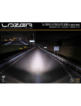Zestaw dwóch lamp LAZER TRIPLE-R 750 Elite (Gen2) z systemem montażu w fabrycznym grillu - Toyota Land Cruiser 300 (2021 -)