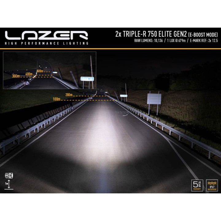 Zestaw dwóch lamp LAZER TRIPLE-R 750 Elite (Gen2) z systemem montażu w fabrycznym grillu - Toyota Land Cruiser 300 - ujęcie 9