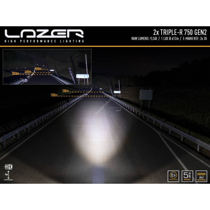 Zestaw dwóch lamp LAZER TRIPLE-R 750 (Gen2) z systemem montażu w fabrycznym grillu – VW AMAROK (2023 -) - ujęcie 10