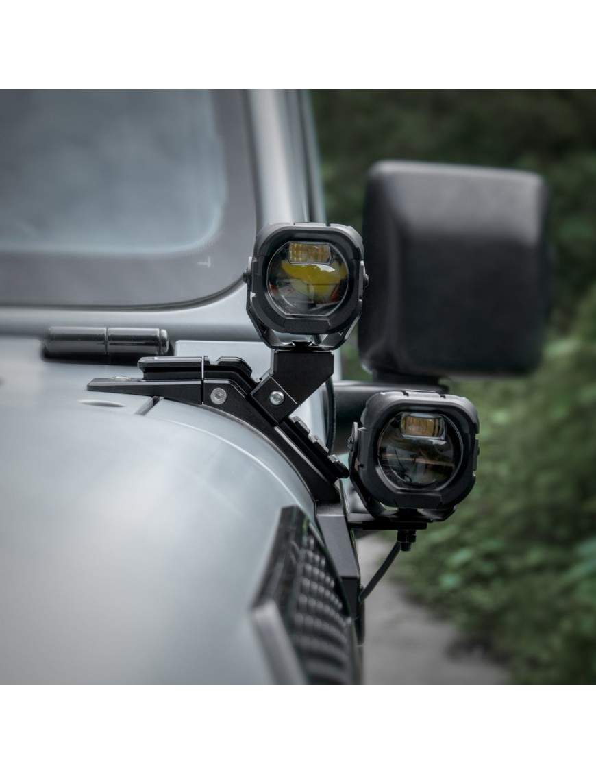 Mocowania lamp OMU na słupku A Jeep Wrangler JL / Gladiator JT
