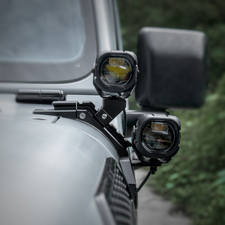 Mocowania lamp OMU na słupku A Jeep Wrangler JL / Gladiator JT - ujęcie 14