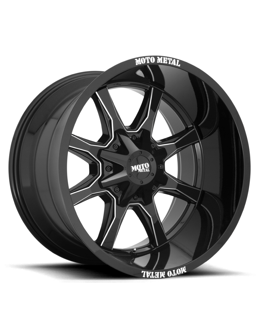 Felga aluminiowa MO970 Gloss Black W/ Milled Spoke & Moto Metal On Lip MOTO METAL