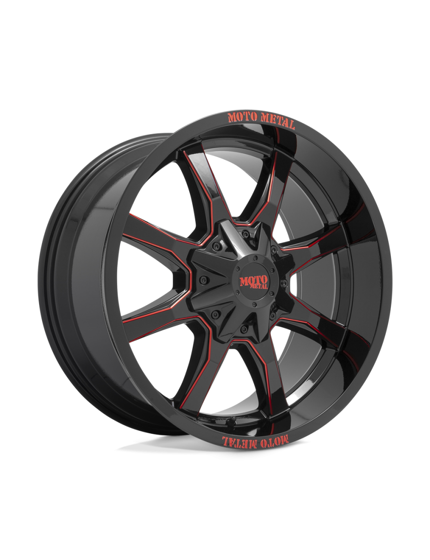 Felga aluminiowa MO970 Gloss Black Milled W/ Red Tint & Moto Metal On Lip MOTO METAL