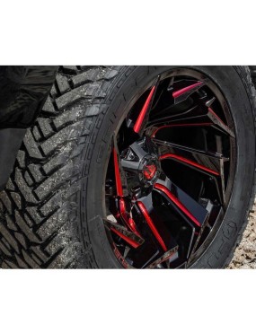 Felga aluminiowa D755 Reacion Gloss Black Milled/Red Tint Fuel - ujęcie 4