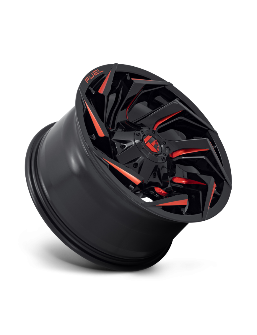 Felga aluminiowa D755 REACTION Gloss Black Milled W/ Red Tint FUEL