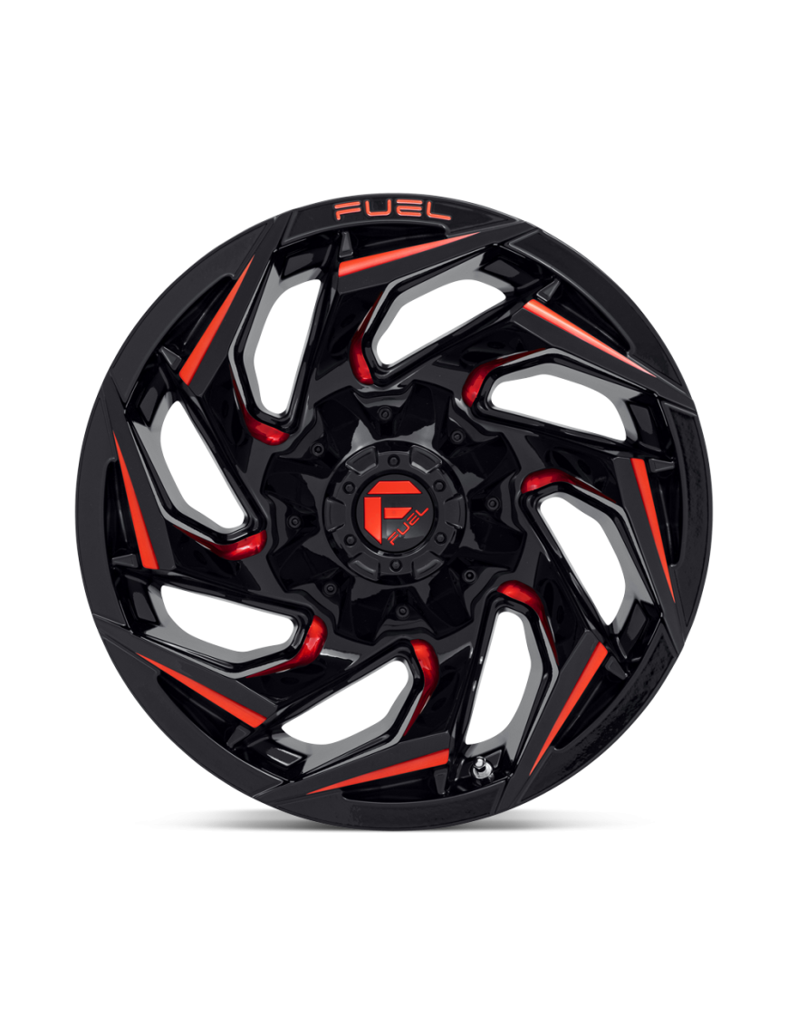 Felga aluminiowa D755 REACTION Gloss Black Milled W/ Red Tint FUEL
