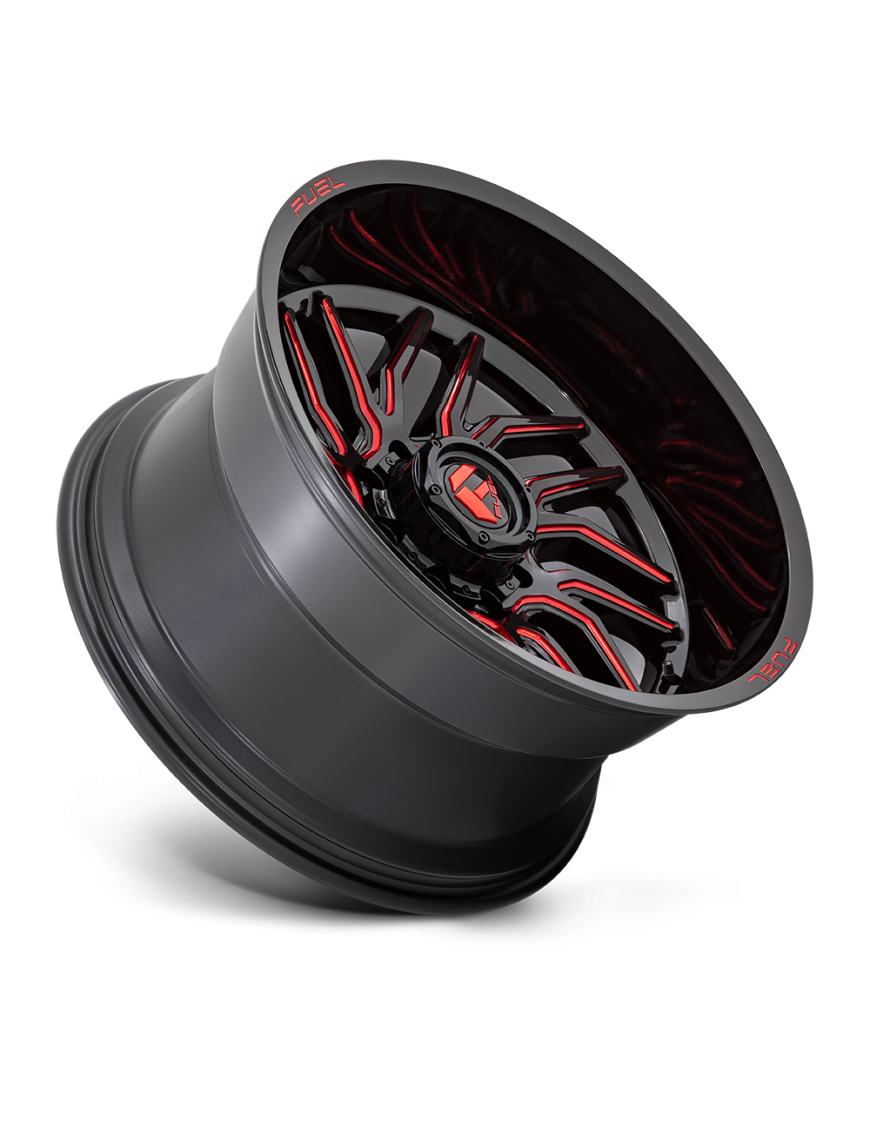 Felga aluminiowa D808 HURRICANE Gloss Black Milled Red Tint FUEL - ujęcie 3