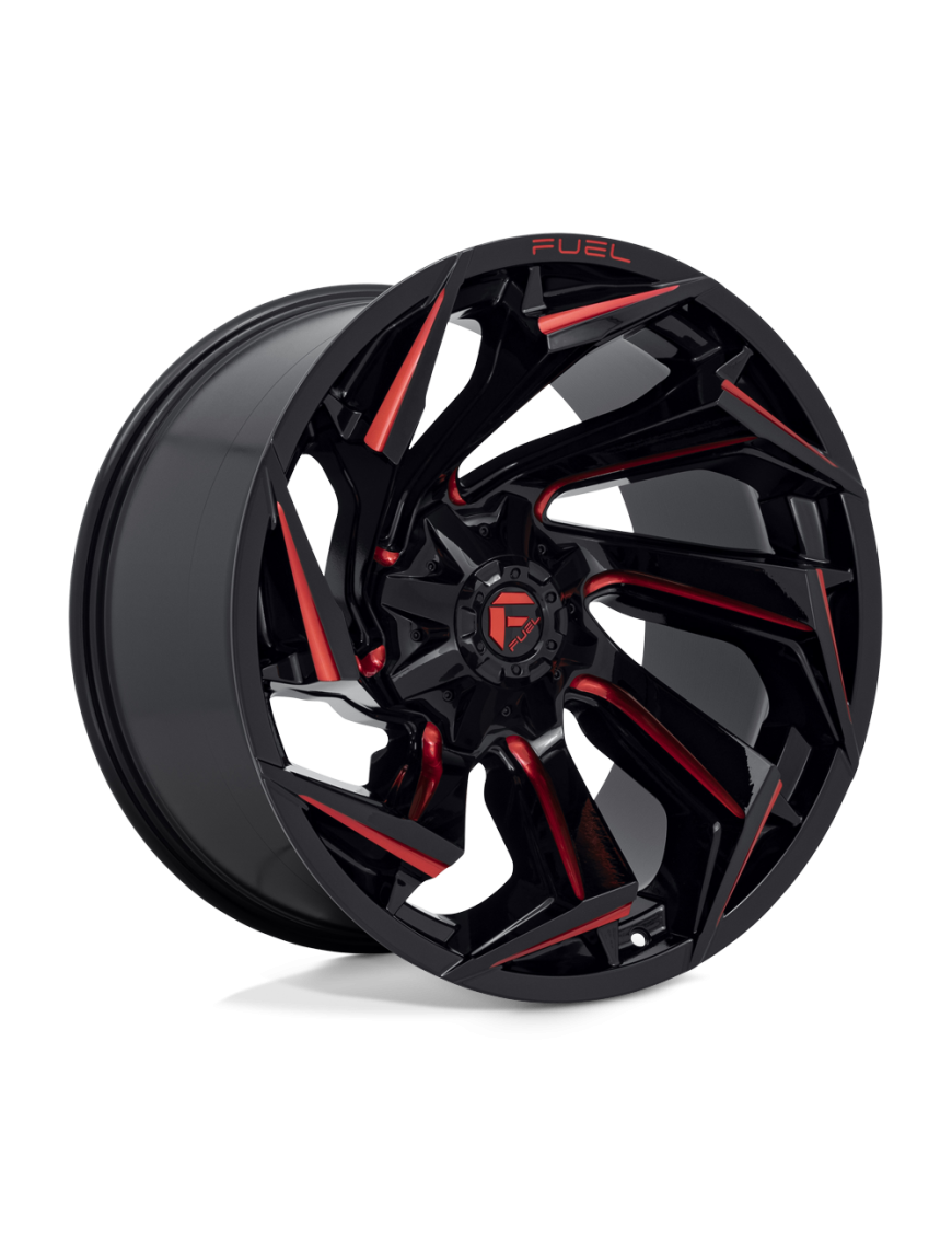 Felga aluminiowa D755 REACTION Gloss Black Milled W/ Red Tint FUEL