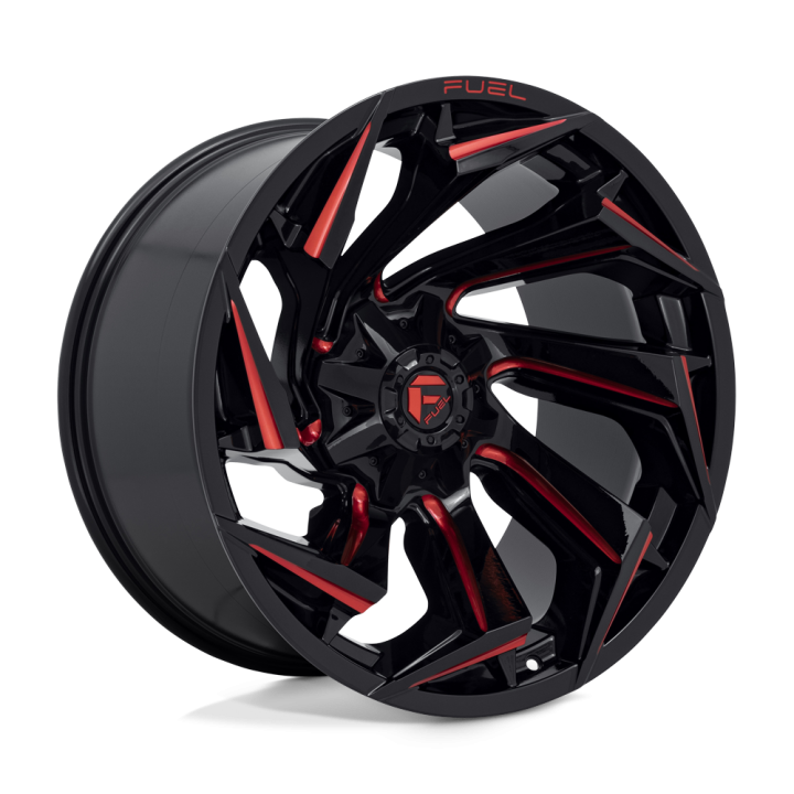 Felga aluminiowa D755 REACTION Gloss Black Milled W/ Red Tint FUEL