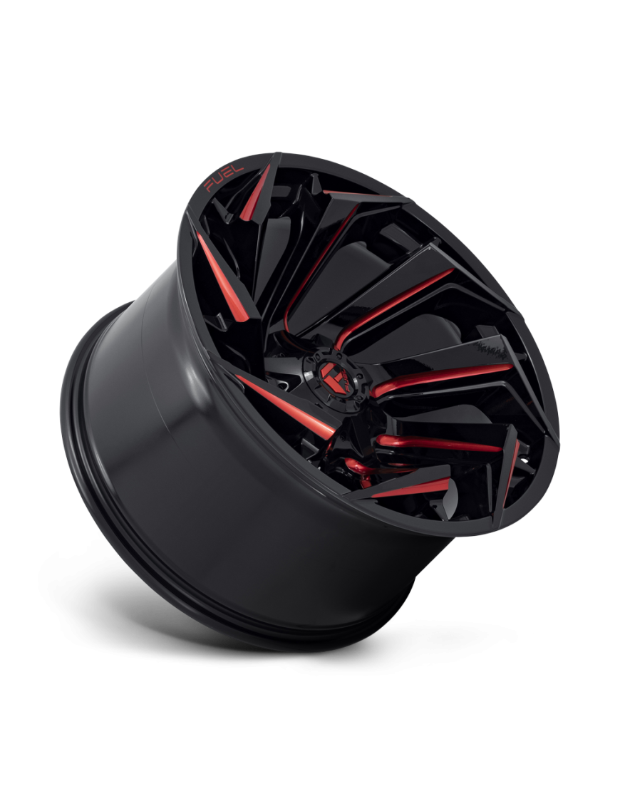 Felga aluminiowa D755 REACTION Gloss Black Milled W/ Red Tint FUEL - ujęcie 3