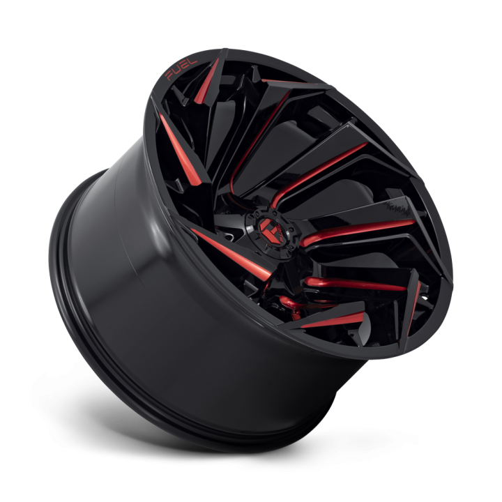 Felga aluminiowa D755 REACTION Gloss Black Milled W/ Red Tint FUEL - ujęcie 3