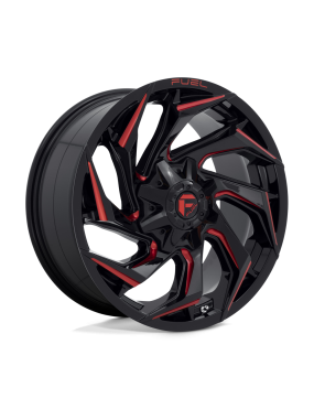 Felga aluminiowa D755 REACTION Gloss Black Milled W/ Red Tint FUEL