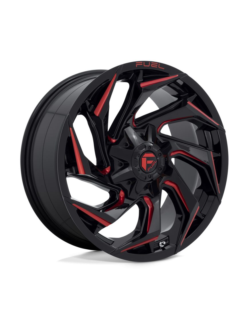 Felga aluminiowa D755 REACTION Gloss Black Milled W/ Red Tint FUEL