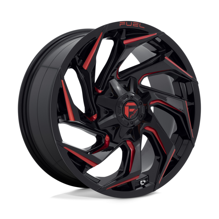 Felga aluminiowa D755 REACTION Gloss Black Milled W/ Red Tint FUEL