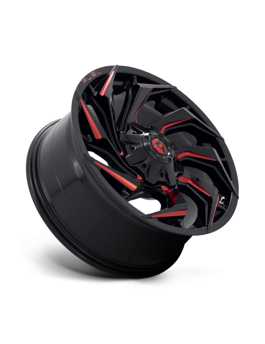 Felga aluminiowa D755 REACTION Gloss Black Milled W/ Red Tint FUEL - ujęcie 3
