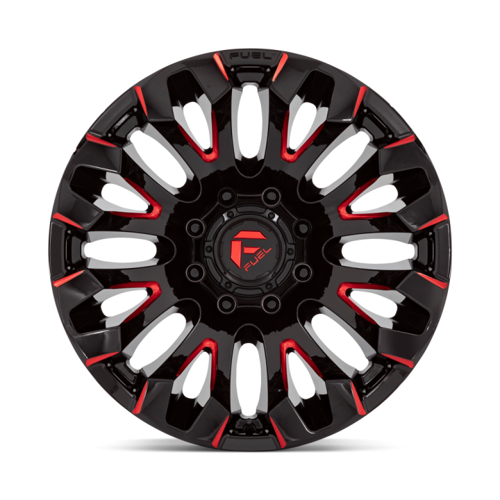 Felga aluminiowa D829 QUAKE Gloss Black Milled Red Tint FUEL - ujęcie 3