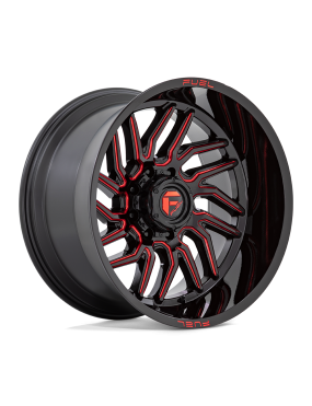 Felga aluminiowa D808 HURRICANE Gloss Black Milled Red Tint FUEL